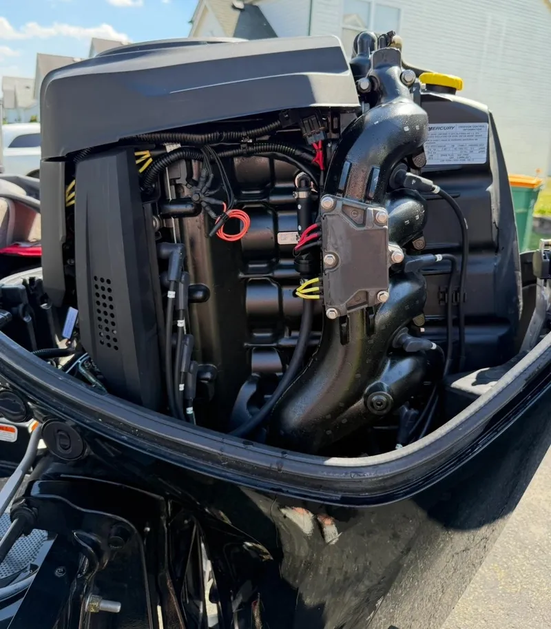 Slide: The Image of 2015 Tracker Pro Guide V-175 WT boat engine, detailed view of internal components. - 17