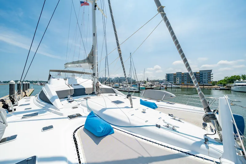 Slide: The Image of Luxury Privilege 745 yacht docked at marina, sunny day, 2008 model. - 29