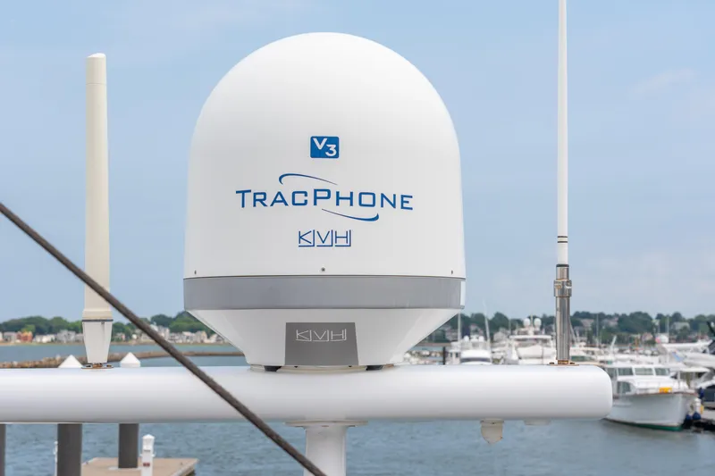 Slide: The Image of Marine satellite antenna on Privilege 745 yacht, 2008, with TracPhone V3 by KVH. - 36