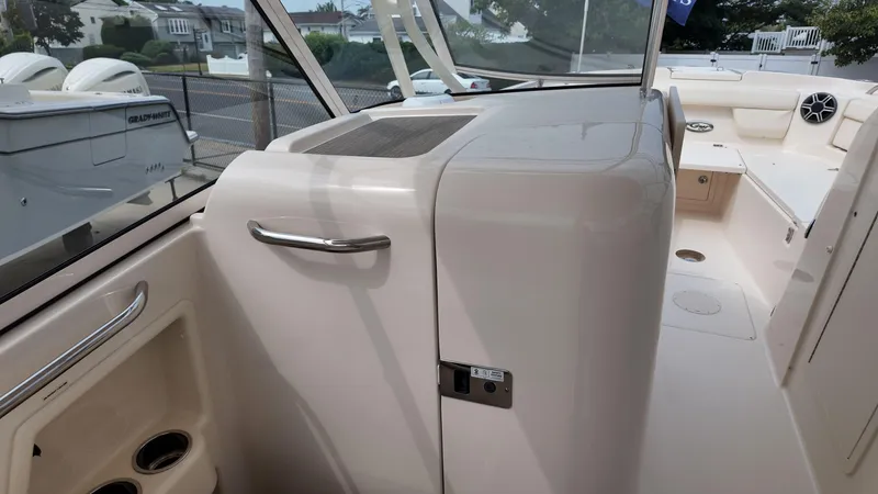 Slide: The Image of 2026 Grady-White Freedom 285 boat interior with sleek design and modern features. - 19