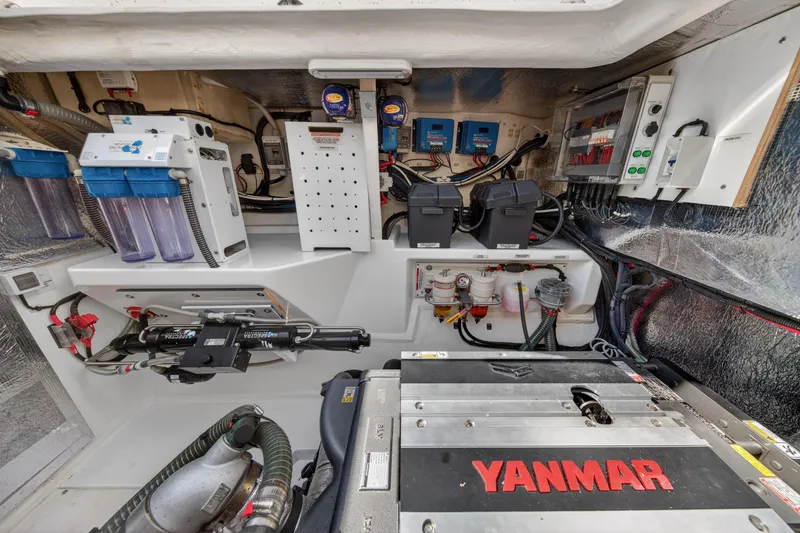 Slide: The Image of Engine room of 2022 Leopard 53 Powercat with Yanmar engine and electrical systems. - 115