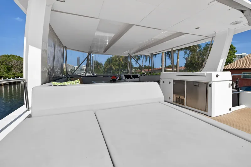 Slide: The Image of Luxurious 2022 Leopard 53 Powercat yacht interior with spacious seating and modern amenities. - 27