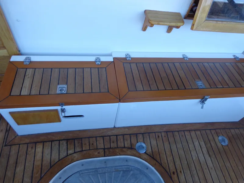 Slide: The Image of Engine room of 1984 Sundowner Tug Pilothouse with Perkins filter and red wiring. - 43