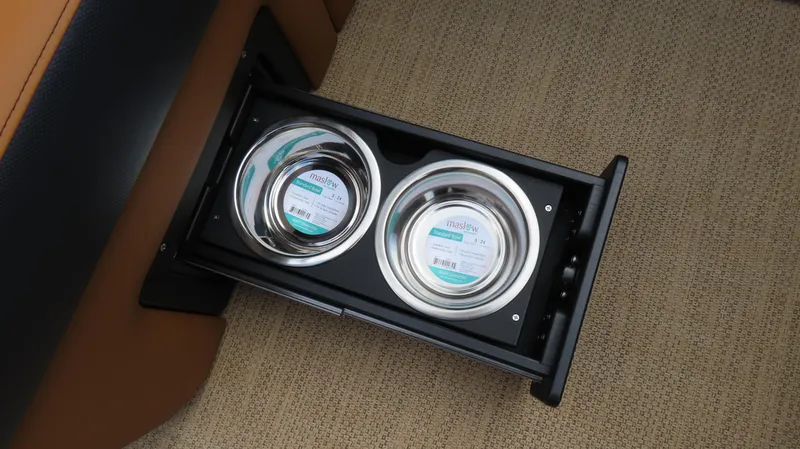 Slide: The Image of Pull-out pet food bowls on Princecraft Vogue 27 RL boat, 2025 model. - 13