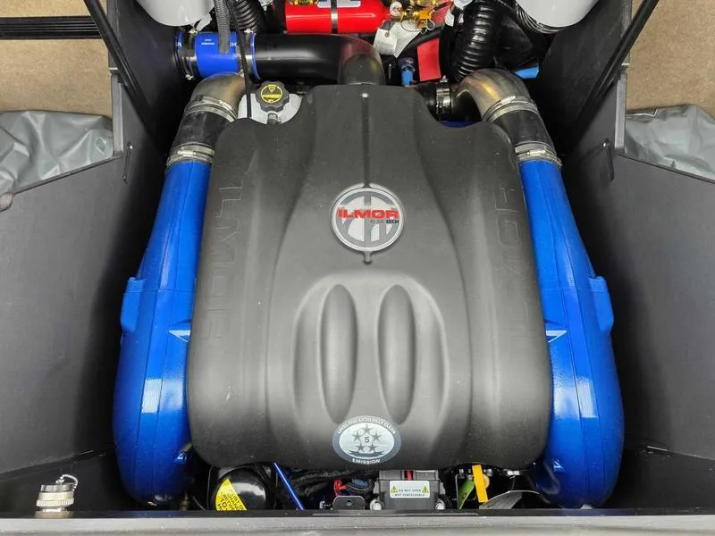 Slide: The Image of 2025 MasterCraft X24 engine with Ilmor branding, featuring blue and black components. - 10