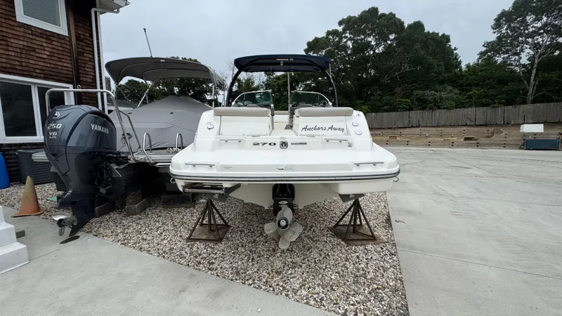 Slide: The Image of 2013 Sea Ray 270 SLX boat on dry dock with Yamaha 250 V6 engine. - 4