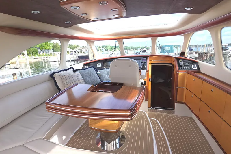 Slide: The Image of Luxurious interior of 2013 Zeelander Z44 yacht with elegant wood finishes and plush seating. - 20