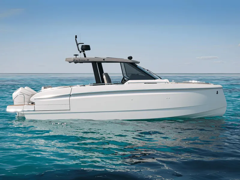 The Image of 2026 Beneteau Gran Turismo 35 yacht on calm water under a cloudy sky. - 0