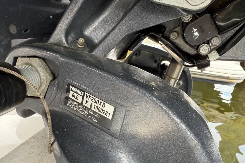 Slide: The Image of Close-up of Yamaha VF200XB engine part on 2022 Regal LX2 boat. - 28