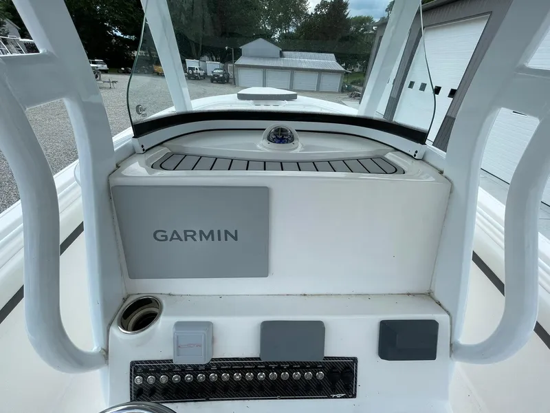 Slide: The Image of Tidewater 280 CC Adventure Custom 2020 boat console with Garmin navigation system. - 23