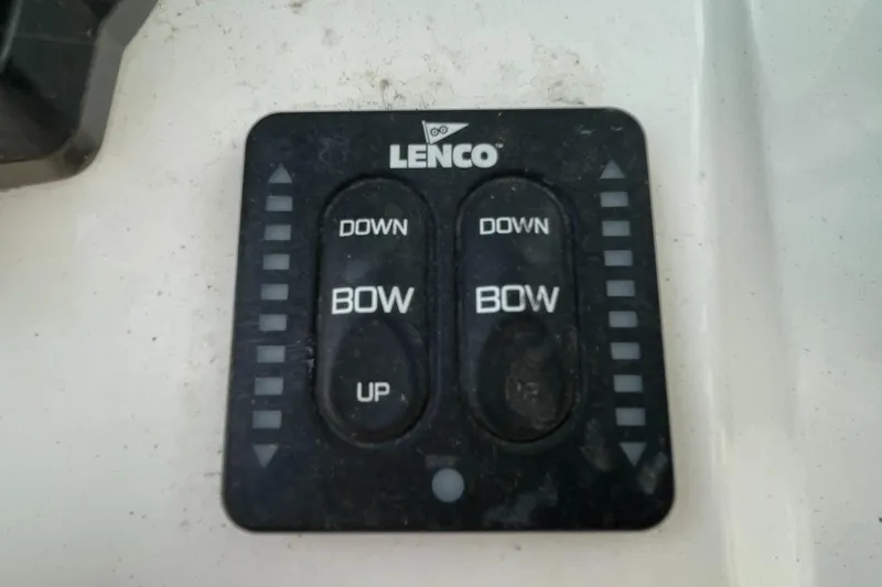 Slide: The Image of Lenco trim tab control panel on 2020 Tidewater 280 CC Adventure Custom boat. - 26