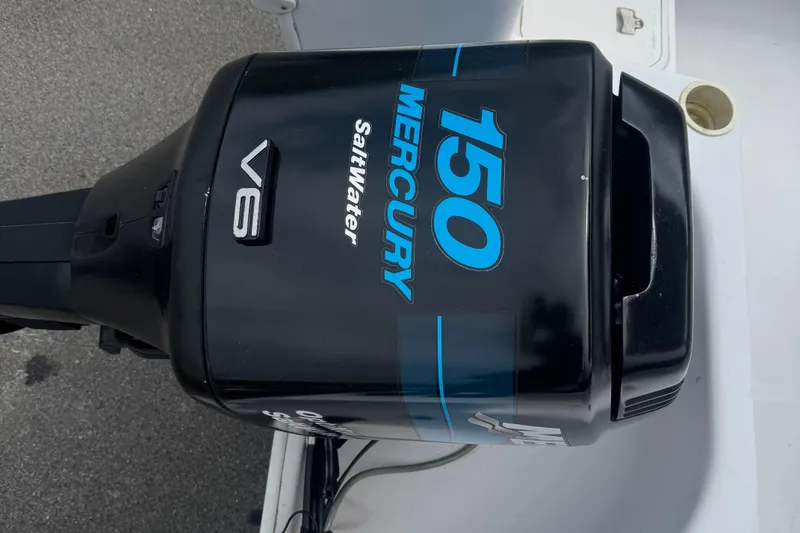 Slide: The Image of Mercury 150 Saltwater V6 engine on 2002 Pro-Line 20 Sport boat. - 7