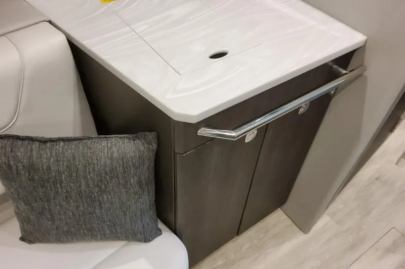 Slide: The Image of Interior of 2026 Formula 380 Super Sport Crossover OB, featuring sleek cabinetry and seating. - 119