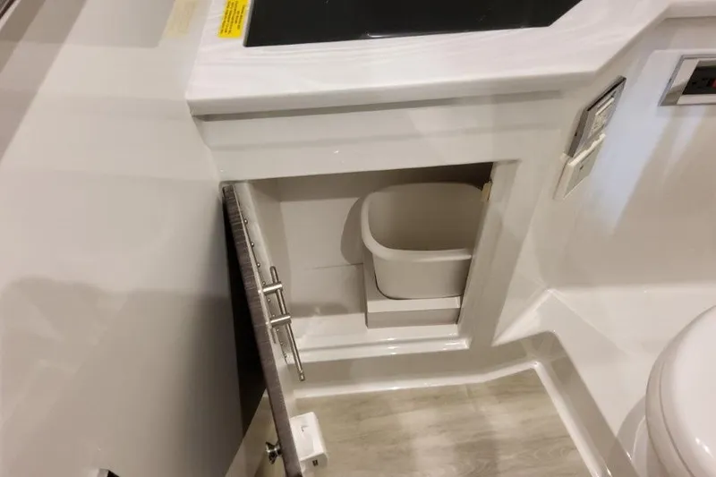 Slide: The Image of 2026 Formula 380 Super Sport Crossover OB interior with sleek bathroom design. - 131