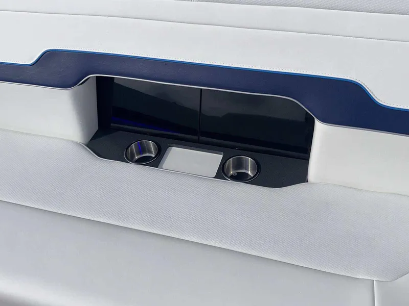 Slide: The Image of 2026 Formula 380 Super Sport Crossover OB cockpit with advanced controls and sleek design. - 55