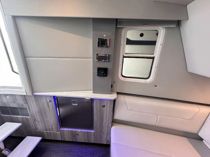 Slide: The Image of 2026 Formula 380 Super Sport Crossover OB interior seating with sleek, modern design. - 78