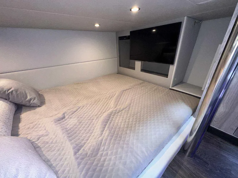 Slide: The Image of Interior detail of 2026 Formula 380 Super Sport Crossover OB boat, featuring a circular component. - 84