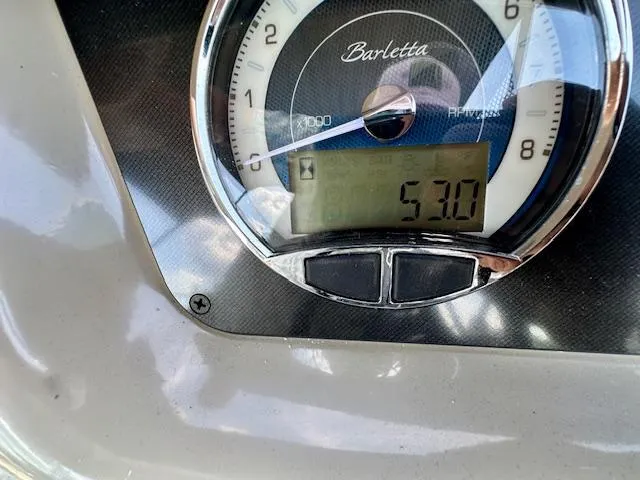 Slide: The Image of Close-up of Barletta C24U 2022 speedometer displaying 53.0 RPM. - 13