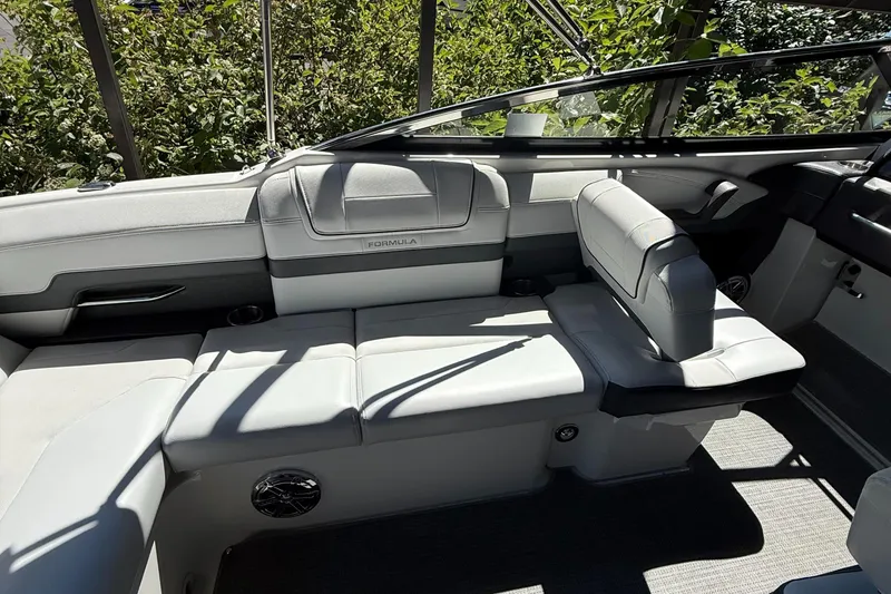 Slide: The Image of 2017 Formula 270 Bowrider interior with sleek seating and modern design. - 10