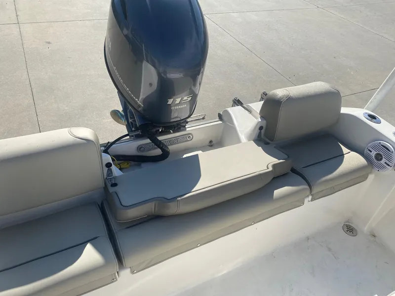 Slide: The Image of 2023 Key West 189 FS boat with Yamaha 115 engine, featuring comfortable seating. - 11