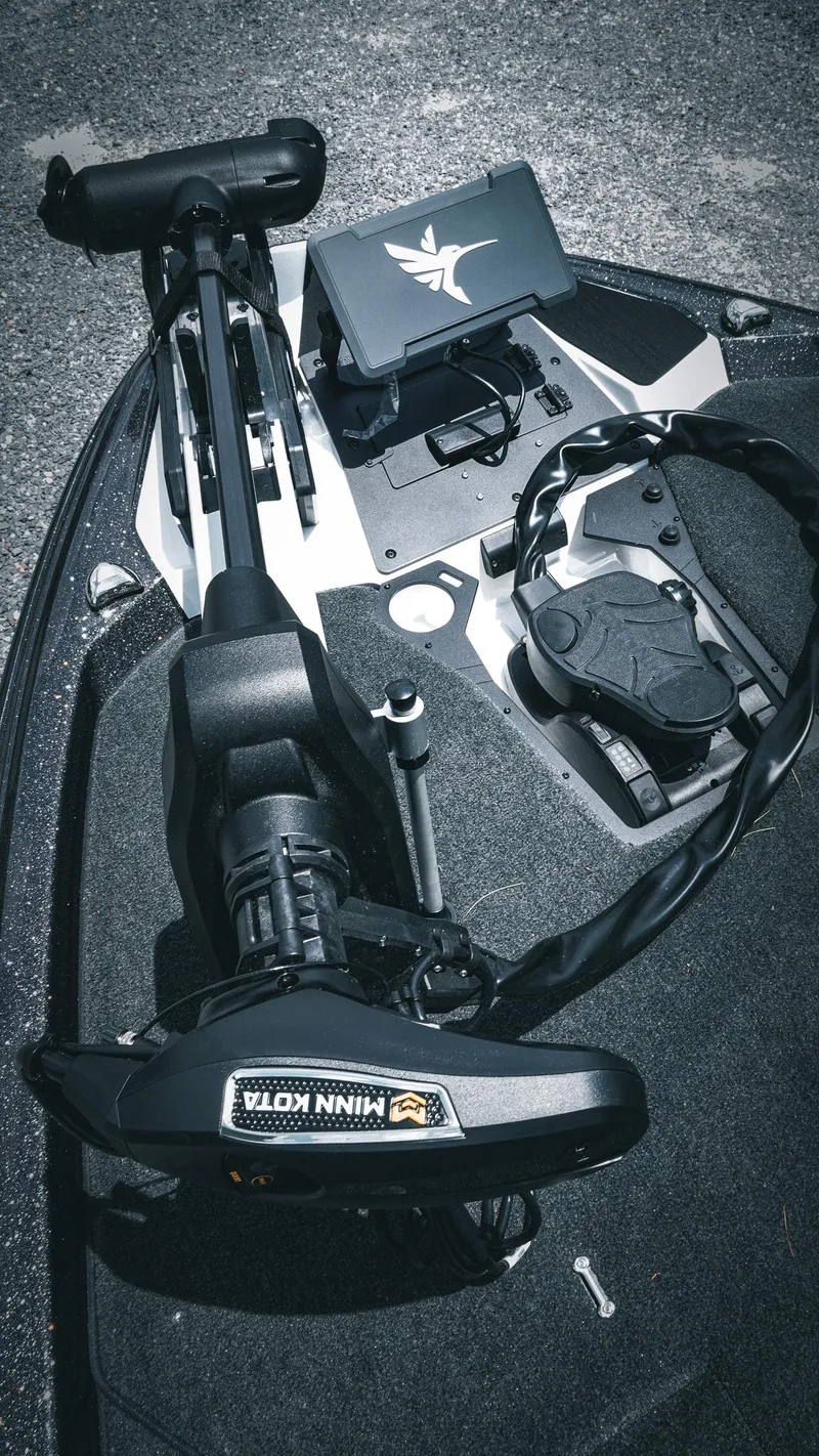 Slide: The Image of Skeeter ZXE 20 boat deck with Minn Kota trolling motor, 2026 model. - 45