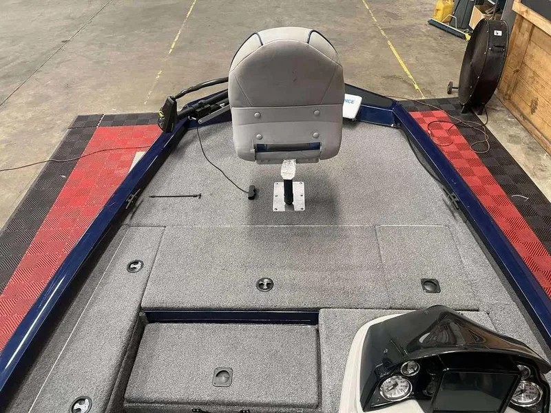 Slide: The Image of 2018 G3 Sportsman 17 boat interior with seating and storage compartments. - 5