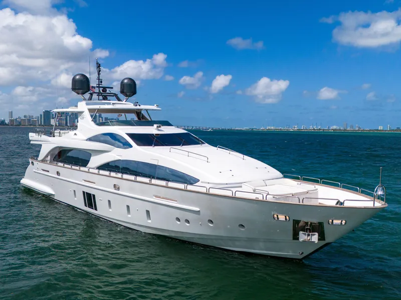 Slide: The Image of Luxury Azimut Grande 105 yacht cruising on clear blue waters, 2012 model. - 16