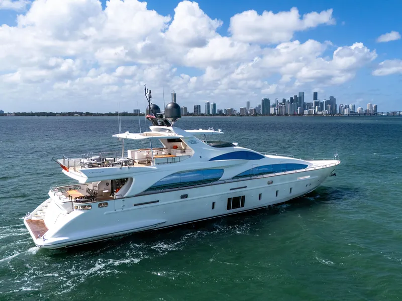 Slide: The Image of Azimut Grande 105 yacht cruising near city skyline, 2012 model. - 29