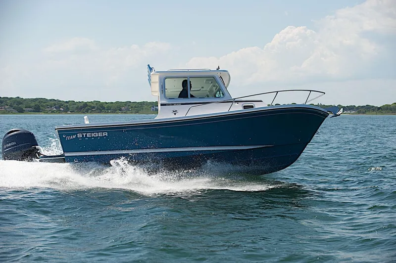 Slide: The Image of 2026 Steiger Craft 21 MIAMI boat cruising on open water. - 3