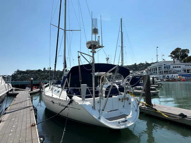 Slide: The Image of Jeanneau Sun Odyssey 45.2 sailboat docked at marina, 2000 model, sunny day. - 43