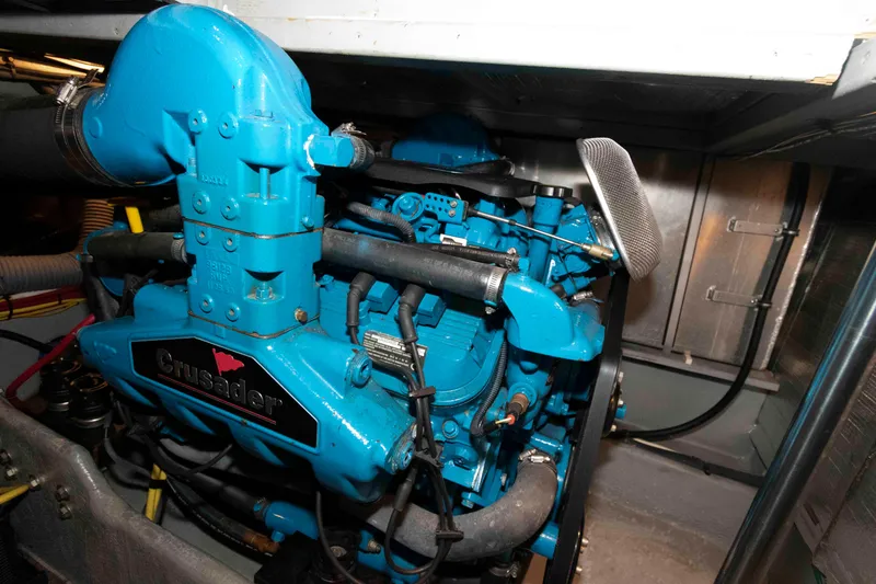 Slide: The Image of Engine room of 2005 Silverton 34 Convertible with Crusader engine. - 21