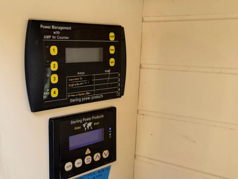 Slide: The Image of Power management display on 1994 Pacific Seacraft Pilothouse 32 boat. - 19