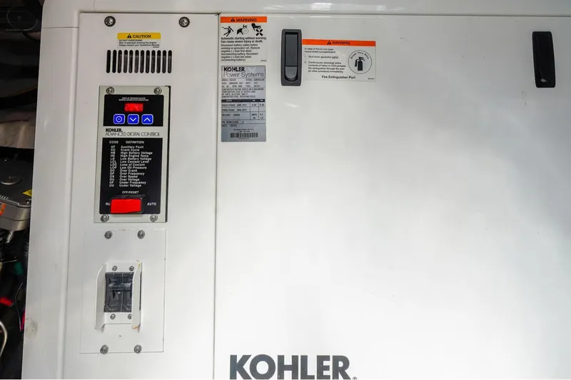Slide: The Image of Kohler power system control panel on 2016 Cruisers Yachts 45 Cantius. - 27