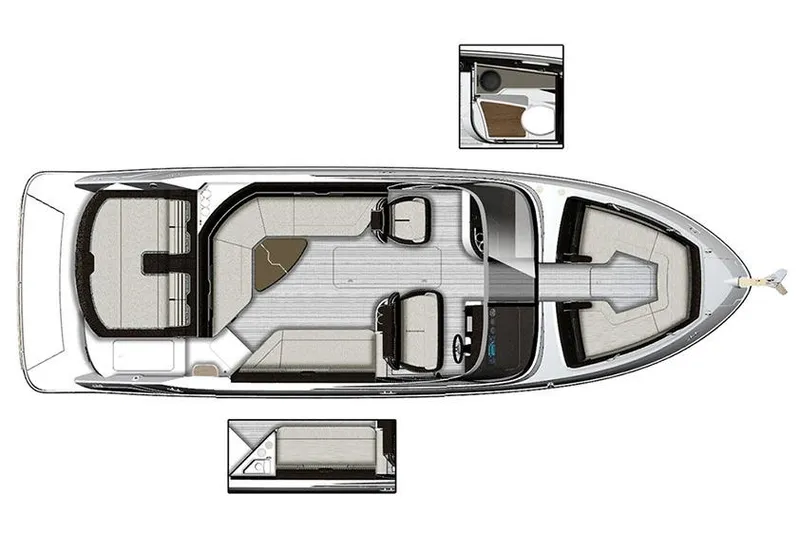 Slide: The Image of Top view layout of 2018 Sea Ray 280 SLX boat interior design. - 31