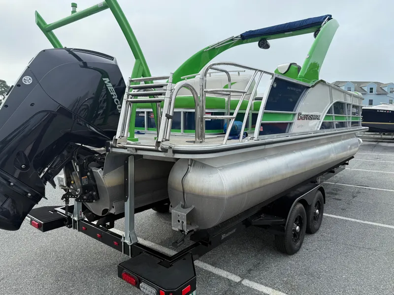 Slide: The Image of 2020 Berkshire 23SB STS Entertainment pontoon boat with Mercury engine on trailer. - 4