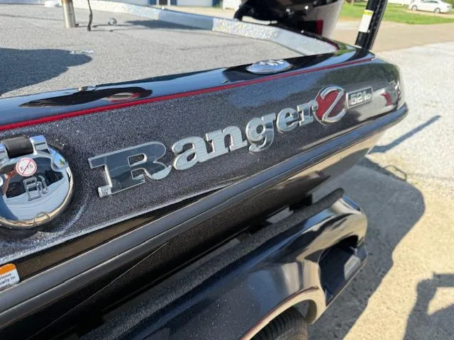 Slide: The Image of 2019 Ranger Z521C Ranger Cup Equipped boat, close-up of logo and deck. - 10