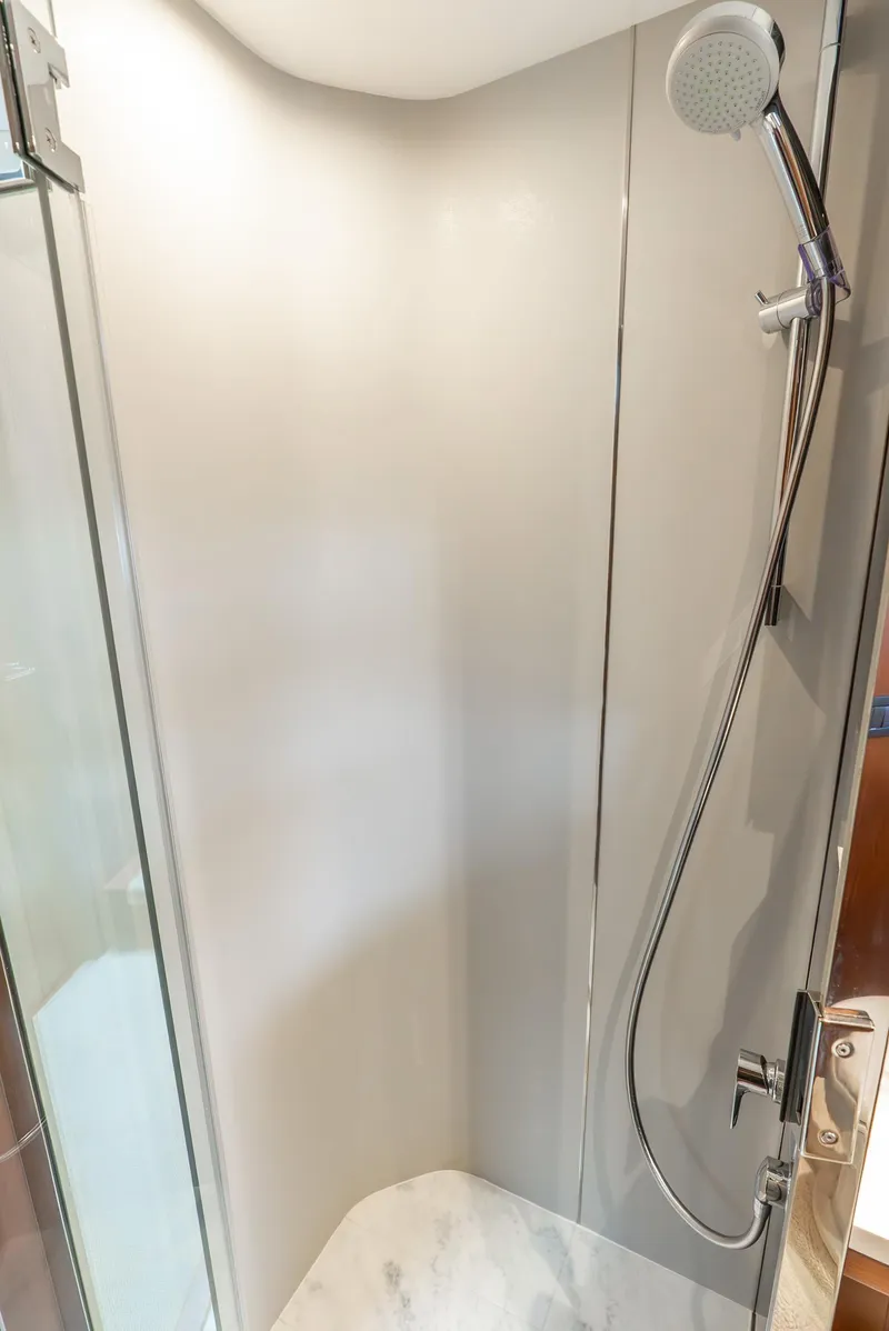 Slide: The Image of Modern shower area in 2018 Princess F-68 yacht bathroom. - 47