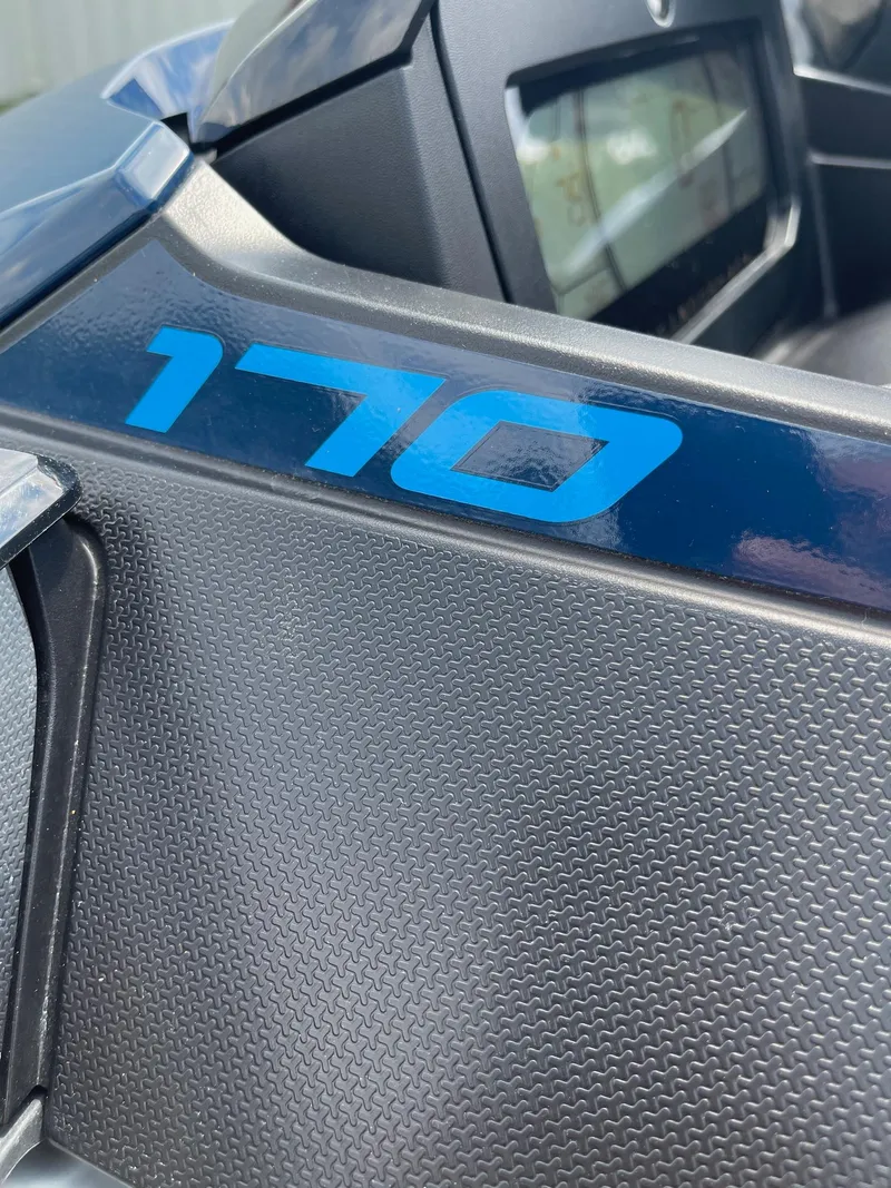 Slide: The Image of 2022 Sea-Doo Fishpro Sport 170 dashboard with blue "170" decal. - 12