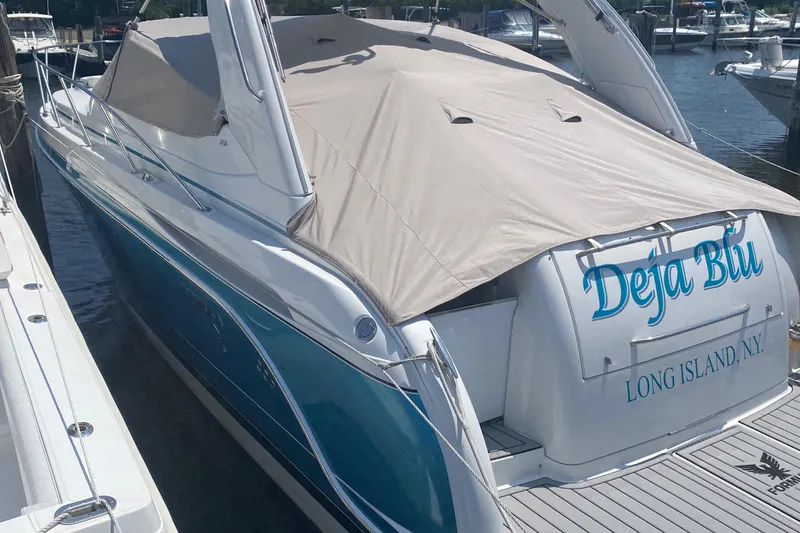 Slide: The Image of 2005 Formula 31PC boat named "Deja Blu" docked in Long Island, NY. - 7