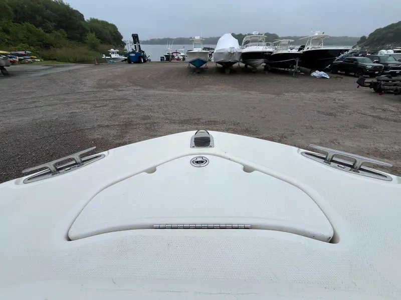 Slide: The Image of Bow view of 2007 Hydra-Sports 2500CC boat in a marina setting. - 12