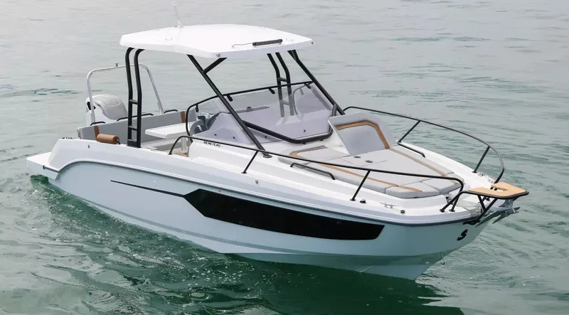 Slide: The Image of 2026 Beneteau FLYER 8 SUNDECK V2 boat on calm water, showcasing sleek design. - 1