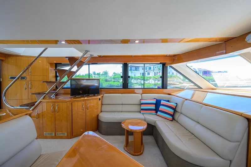 Slide: The Image of Maritimo 52 JAMCAT@SEA - Salon Staircase & Seating - 8