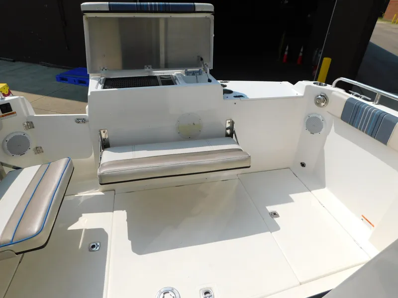 Slide: The Image of 2017 Cutwater C-24 boat interior with seating and storage compartments. - 46