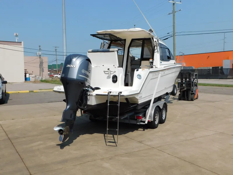 Slide: The Image of 2017 Cutwater C-24 boat on trailer with Yamaha 300 outboard motor. - 7