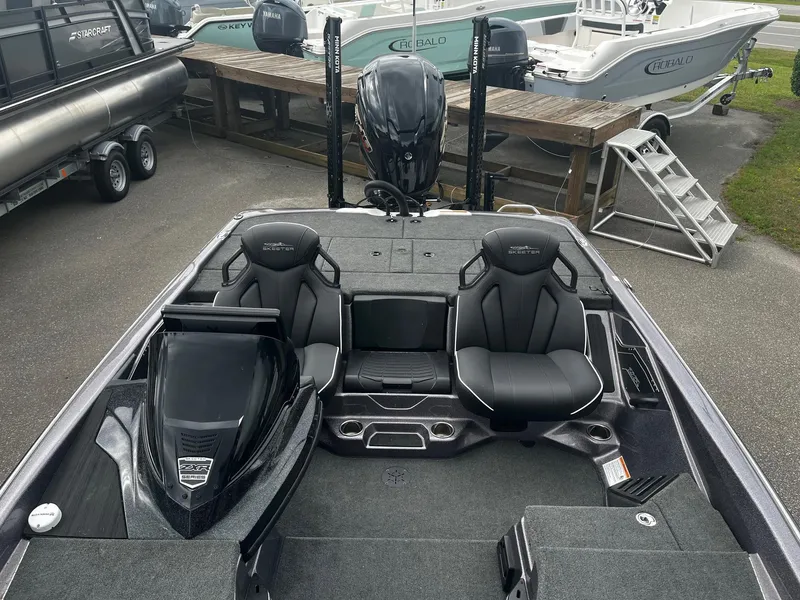 Slide: The Image of 2024 Skeeter ZXR 20 boat interior with sleek seating and modern design. - 17