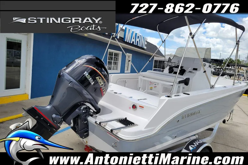Slide: The Image of 2026 Stingray 173CC boat with Yamaha engine at Antonietti Marine dealership. - 53