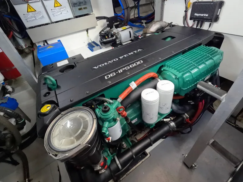 Slide: The Image of Volvo Penta D6-IPS600 engine in 2020 Prestige 460 yacht engine room. - 42