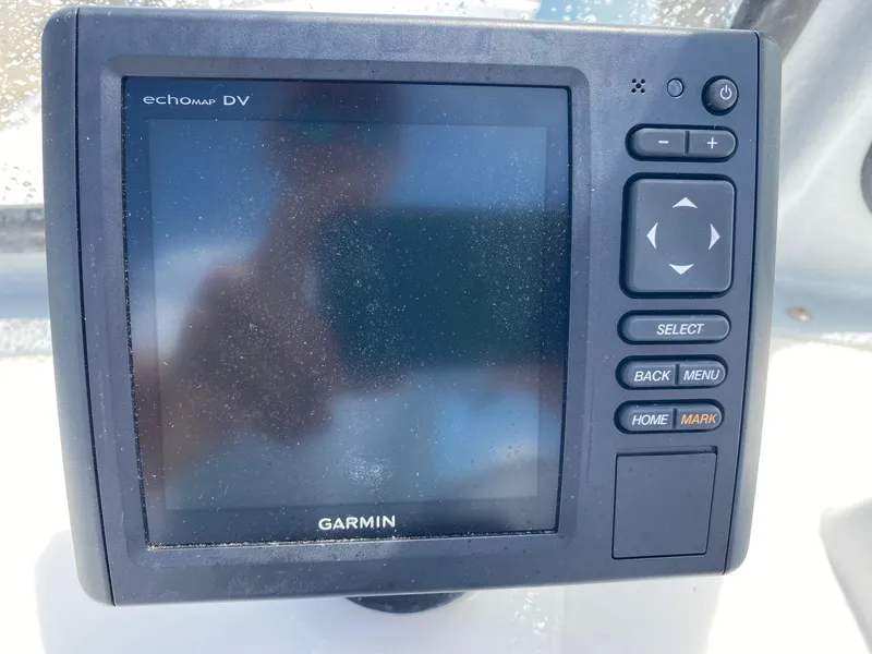 Slide: The Image of Garmin echoMAP DV marine GPS device on a Maritime Skiff 20D, 1999 model. - 7