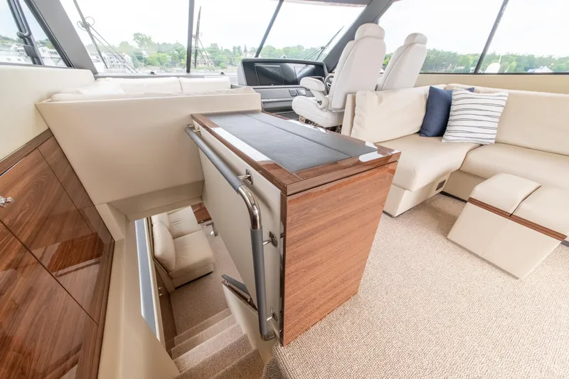 Slide: The Image of Luxurious interior of 2024 Maritimo M55 yacht with elegant seating and modern design. - 34