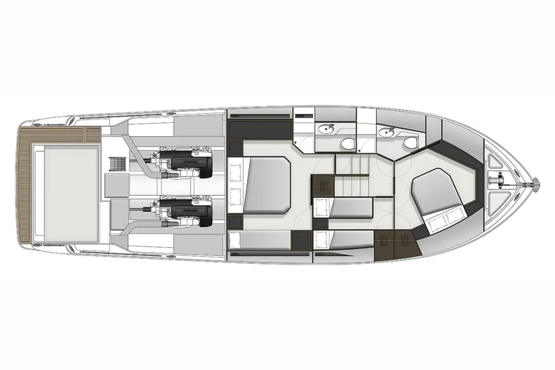 Slide: The Image of Manufacturer Provided Image: 2024 Maritimo M55 yacht floor plan, showcasing spacious interior layout and engine placement. - 93